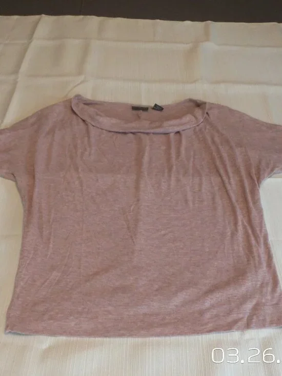 RACHEL ZOE Women's Dusty Pink Cowell Neck 3/4 Sleeve Top Size Med. Like NEW - Picture 3 of 16